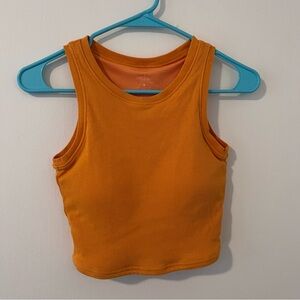 NWOT Klassy Network Small Orange Ribbed Workout Top With Built In Bra